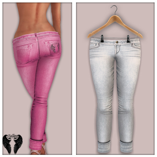 *Fallen* Color Jeans-White
