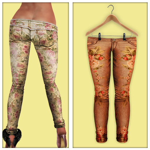 *Fallen* Low Ride Floral Skinny SunsetRoses