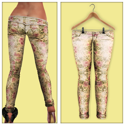 *Fallen* Low Ride Floral Skinny RoseGarden