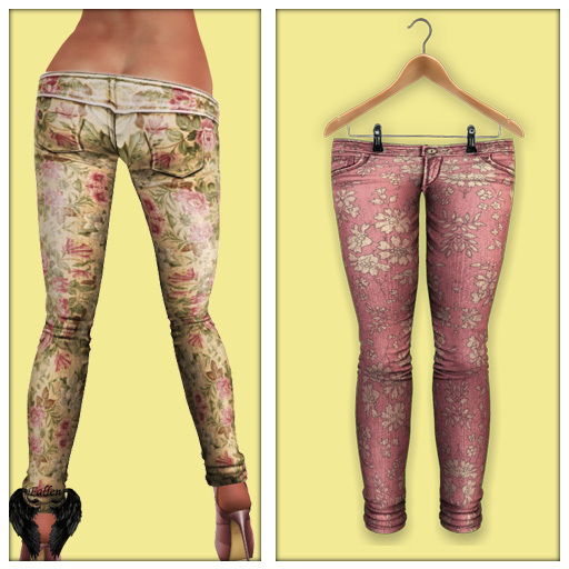*Fallen* Low Ride Floral Skinny PinkPassion