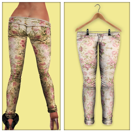 *Fallen* Low Ride Floral Skinny WildRoses