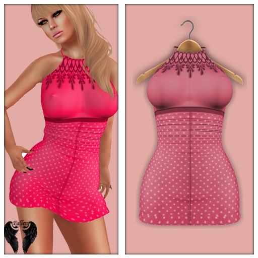 *Fallen*Pinup Dress Pink
