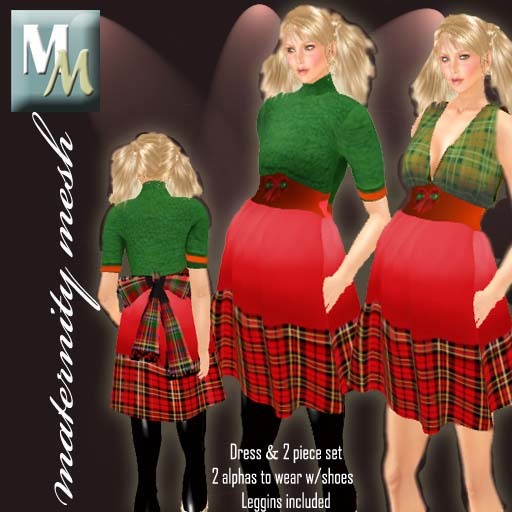 Maternity Xmas Dress & 2 Piece Set