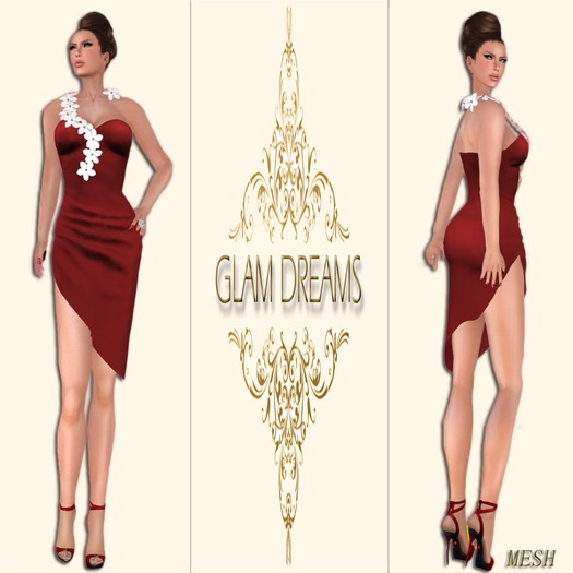 Glam Dreams Volantes Cocktail Dress (Sangre)