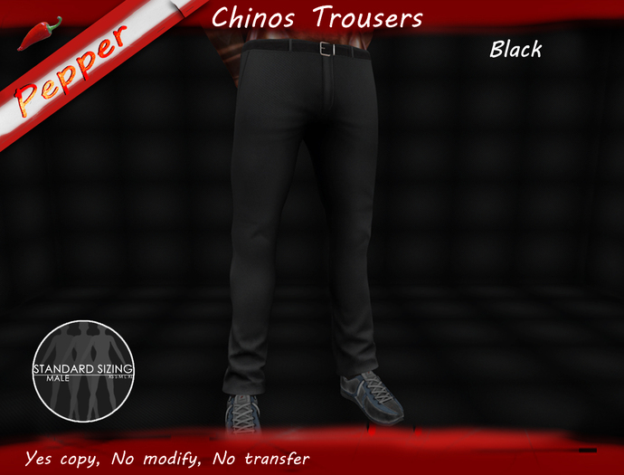 ~Pepper~Chinos Trousers *BLACK*