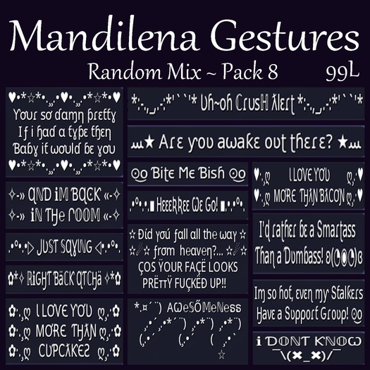 Mandilena Gestures ~ Random Mix 8