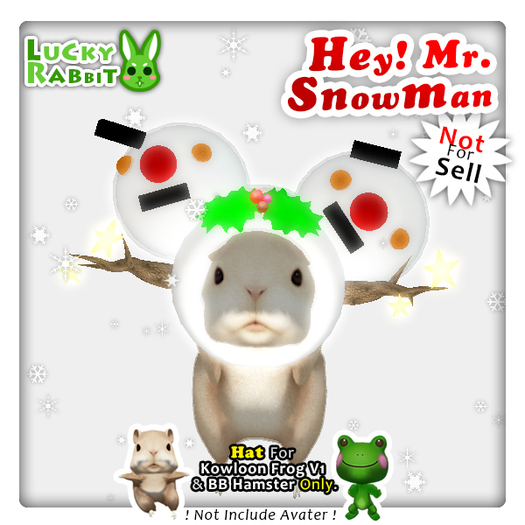 {L.R} GIFT ! Mr.Snowman Hat for Ham - Famous Mouse