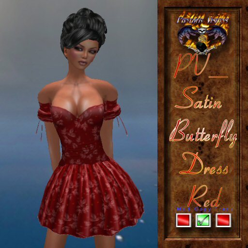 PV_Satin Butterfly Dress Red