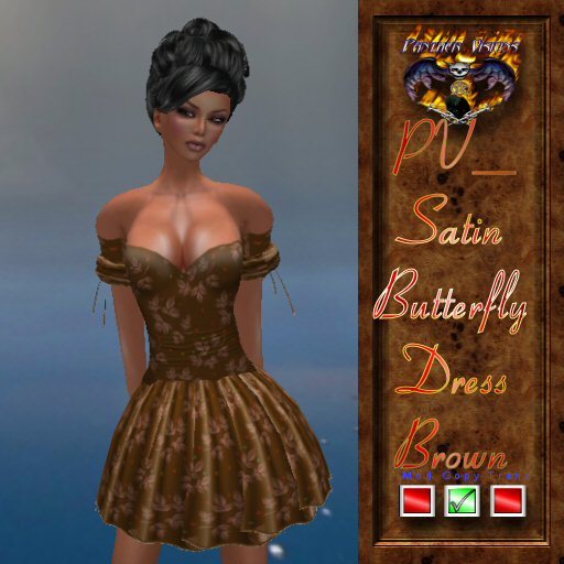 PV_Satin Butterfly Dress Brown