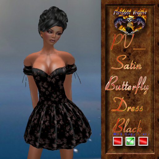 PV_Satin Butterfly Dress Black