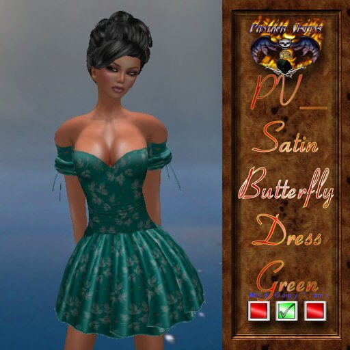 PV_Satin Butterfly Dress Green