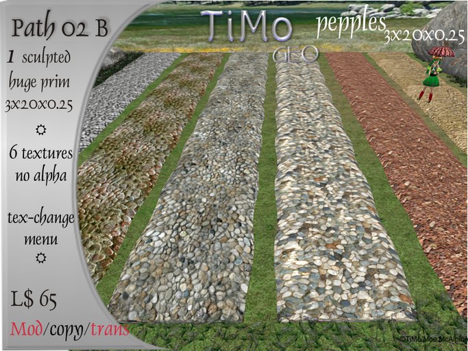 TiMoHabitat Geo Path - pepples 20m / 6 textures
