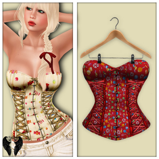 *Fallen* Corset- Candy Crush Red Candy
