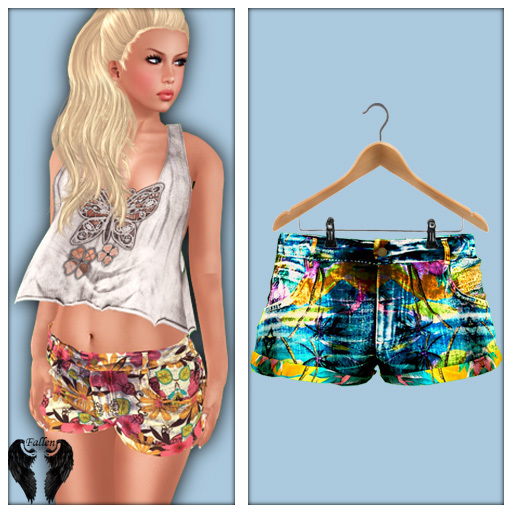 *Fallen* Tropical Dream Shorts-Surf