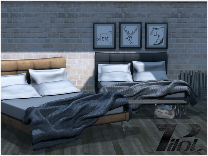 PILOT - Tufted Leather Bed [Black] BOX