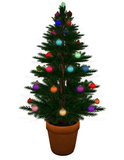 GREEN POTTED DECORATED XMAS TREE