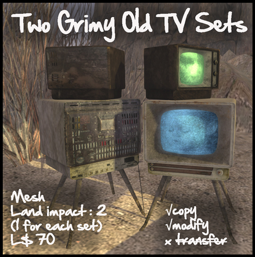Two grubby old TV Sets