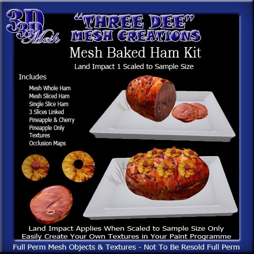 Builders Kit Rare Beef Slice Meal, Dinner Food for Dining & Kitchen, Mesh & Textures Full Perms 