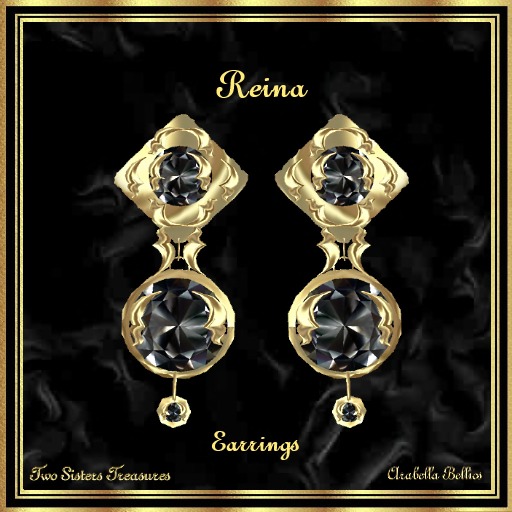 TST -REINA BLACK DIAMOND EARRINGS YG.