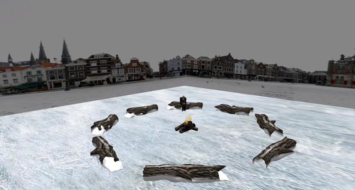 NIMBUS STATION -- Christmas Chanuka Winter Holy Hobo Camp II by ej gold -- GodWorld in my Pocket Series