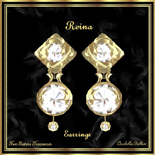TST -REINA WHITE DIAMOND EARRINGS YG.