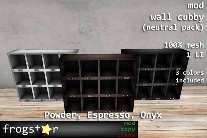Frogstar - Mod Wall Cubby Neutral Pack
