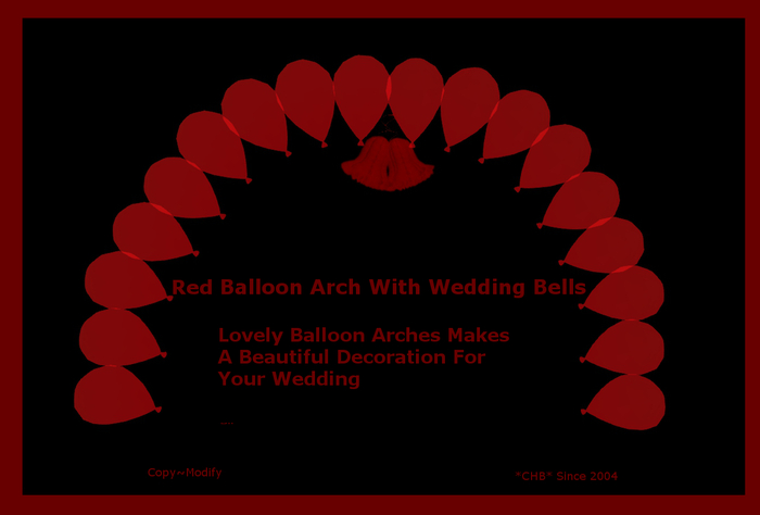 Red Balloon Arch With Wedding Bells *CHB*