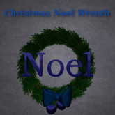 Christmas Noel Wreath Blue Bow