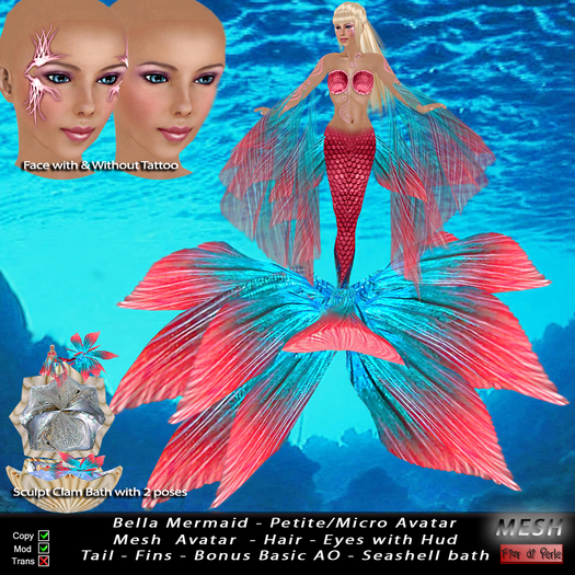 Bella Petite Mermaid Complete Avatar Pink *Limited Price Offer*