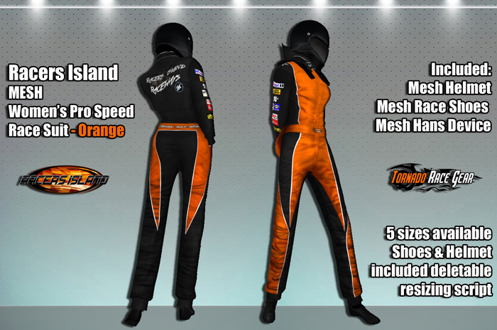 Pro Speed Race Suit - Racers Island Raceways (W) - Orange BOXED