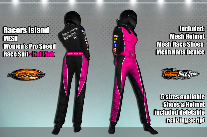 Pro Speed Race Suit - Racers Island Raceways (W) - Pink BOXED
