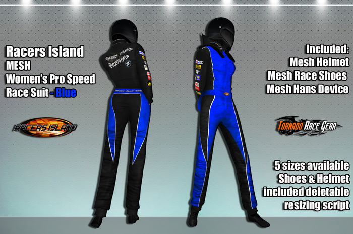 Pro Speed Race Suit - Racers Island Raceways (W) - Blue BOXED