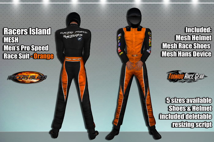 Pro Speed Race Suit - Racers Island Raceways (W) - Orange BOXED