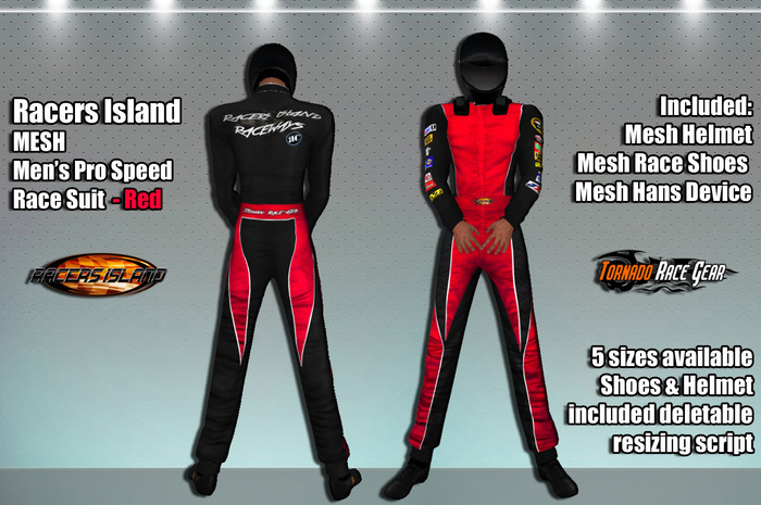 Pro Speed Race Suit - Racers Island Raceways (M) - Red BOXED