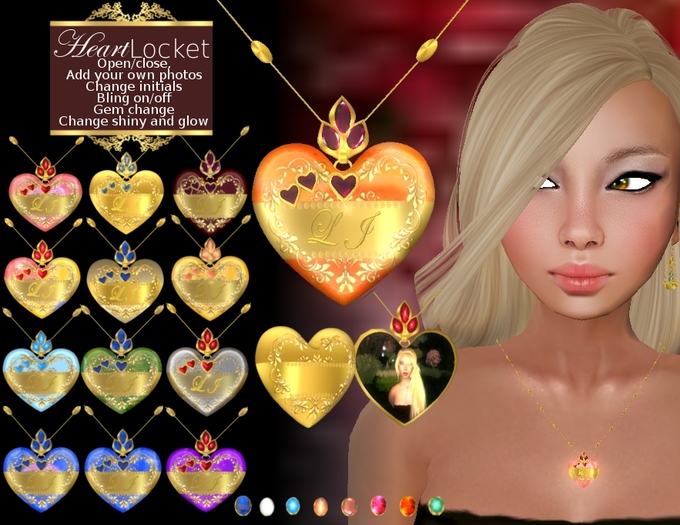 Gold Filigree Heart Locket - [Mesh] [****50]