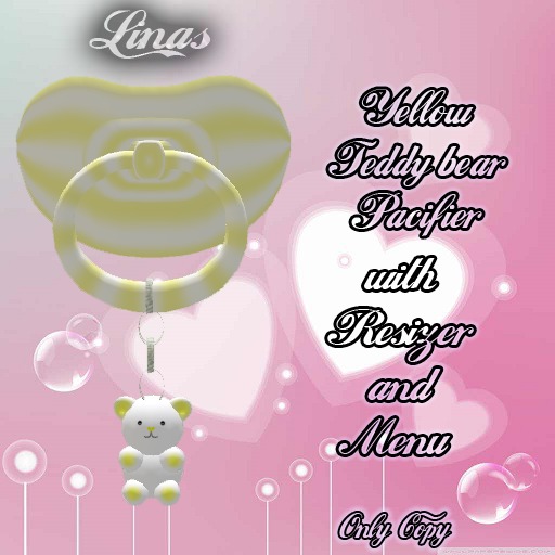 [Linas] Yellow Teddy bear Pacifier 