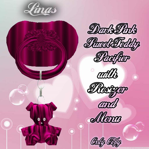 [Linas] Dark Pink Sweet Teddy Pacifier 