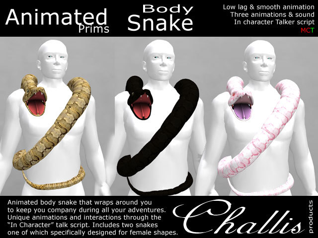 (Challis) Animated Shoulder Pet / Body Snake (ALL)(DEMO)