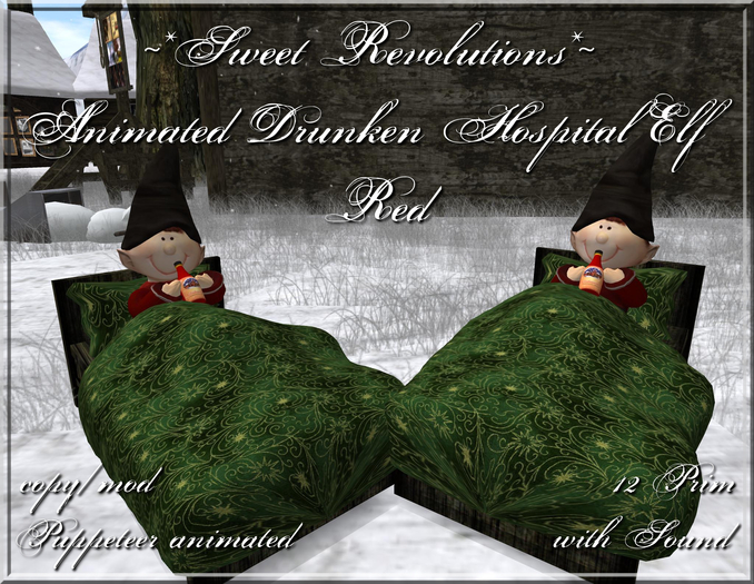 ~*SR*~ Animated Drunken Hospital Elf Red Box