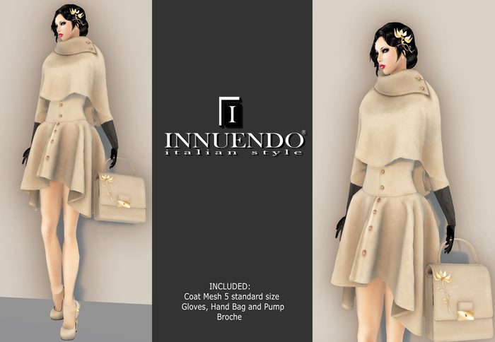 *SIENNA BEIGE COAT*INNUENDO Italian Style