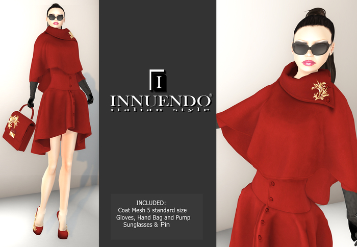 *SIENNA ROUGE COAT*INNUENDO Italian Style