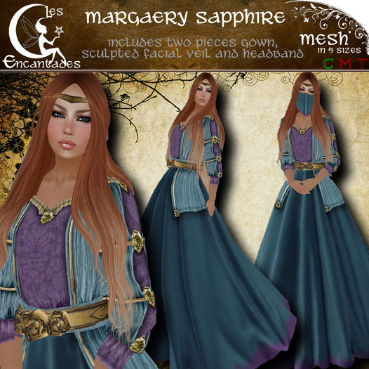 *LE* Margaery Sapphire  - Medieval mesh gown