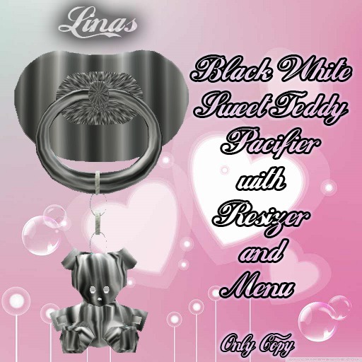 [Linas] Black/White Sweet Teddy Pacifier 