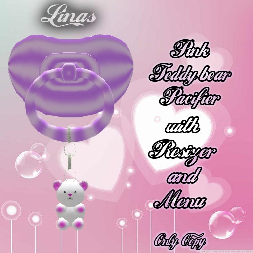 [Linas] Pink Teddy bear Pacifier 