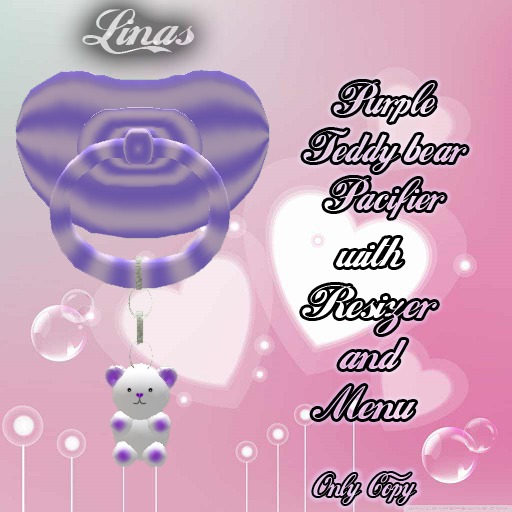 [Linas] Purple Teddy bear Pacifier 
