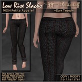 ~JJ~ Petite Low Rise Slacks (dark tweed)