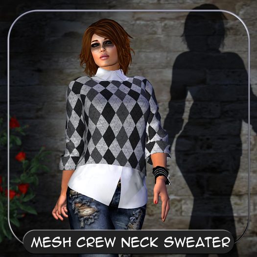 MESH Crew Neck Sweater grey