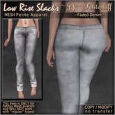 ~JJ~ Petite Low Rise Slacks (faded denim)