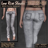 ~JJ~ Petite Low Rise Slacks (faded jeans)