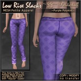 ~JJ~ Petite Low Rise Slacks (purple polyknit)